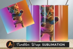 Cute Kitten Paws Up Tumbler Png Product Image 1