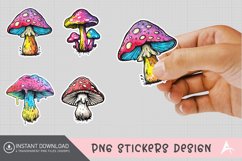 Mushroom Sticker Clipart,Boho Mushroom Sticker Clipart Product Image 1