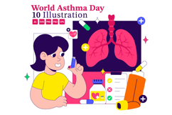 10 World Asthma Day Illustration Product Image 1