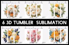 6 3D Chrysanthemum Flowers Tumbler Sublimation | Paper Cut Product Image 1