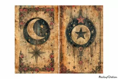 Astrology Old Book Pages | Moon & Stars Junk Journal Papers Product Image 2