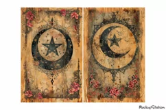 Astrology Old Book Pages | Moon & Stars Junk Journal Papers Product Image 3