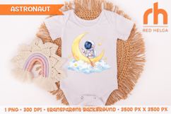 astronaut clipart, space nursery png, watercolor crescent moon, nursery wall art, kids space theme, galaxy sublimation, baby boy clipart, scrapbooking art, baby shirt design, cute watercolor astronaut, crescent moon art, digital download