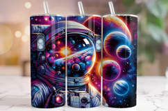 Astronaut Tumbler Wrap, Space Tumbler Wrap, Planet Tumbler Product Image 1