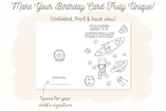 Astronaut Happy Birthday Card, Kids Coloring Card &amp; Placemat Product Image 3