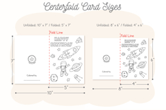 Astronaut Happy Birthday Card, Kids Coloring Card &amp; Placemat Product Image 4