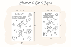 Astronaut Happy Birthday Card, Kids Coloring Card &amp; Placemat Product Image 5