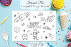 Astronaut Happy Birthday Card, Kids Coloring Card &amp; Placemat Product Image 6