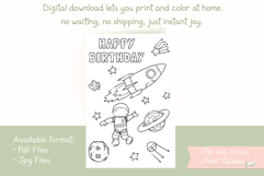 Astronaut Happy Birthday Card, Kids Coloring Card &amp; Placemat Product Image 7