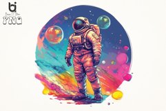 Astronaut watercolor sublimation png bundle Product Image 3