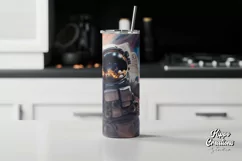 Astronaut In Space Skinny Tumbler Wrap - 20 oz Tumbler Wrap Product Image 2