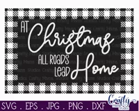 All Roads Lead Home Buffalo Plaid Christmas Farmhouse Svg Product Image 3