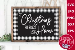 All Roads Lead Home Buffalo Plaid Christmas Farmhouse Svg Product Image 1