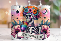 At Least My Trauma Made My Funny Tumbler, Funny Skeleton PNG Product Image 1