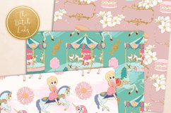 Horses Carrousel Scrapbook Papers - Seamless &amp; NON-seamless Product Image 3