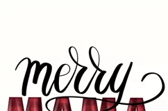 Merry Mama Png Instant Download, Red and Black Buffalo Plaid Product Image 2