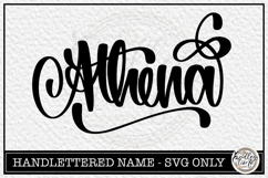 Athena - Handlettered Name SVG Cut file Product Image 1