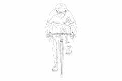 bicyclist, cyclist, cycle sketch isolated. Product Image 1