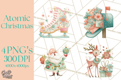 Atomic Christmas PNG Clipart, Retro Holiday Art Cllip Art Product Image 1