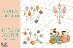 Atomic Christmas PNG Clipart, Retro Holiday Art Cllip Art Product Image 1
