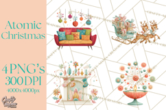 Atomic Christmas PNG Clipart, Retro Holiday Art Cllip Art Product Image 1