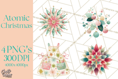 Atomic Christmas PNG Clipart, Retro Holiday Art Cllip Art Product Image 1