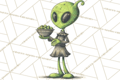 Retro Sci Fi Halloween Clipart PNG Vintage Spooky Art Product Image 5