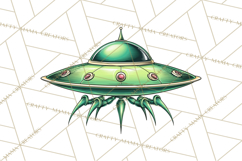 Retro Sci Fi Halloween Clipart PNG Vintage Spooky Art Product Image 2