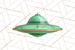 Retro Sci Fi Halloween Clipart PNG Vintage Spooky Art Product Image 2