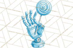 Retro Sci Fi Halloween Clipart PNG Vintage Spooky Art Product Image 3