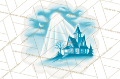 Retro Sci Fi Halloween Clipart PNG Vintage Spooky Art Product Image 3