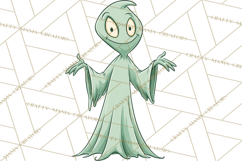 Retro Sci Fi Halloween Clipart PNG Vintage Spooky Art Product Image 3