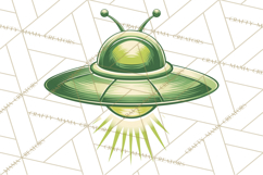 Retro Sci Fi Halloween Clipart PNG Vintage Spooky Art Product Image 4