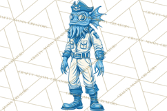 Retro Sci Fi Halloween Clipart PNG Vintage Spooky Art Product Image 5