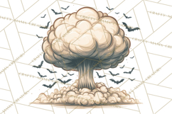 Retro Sci Fi Halloween Clipart PNG Vintage Spooky Art Product Image 2