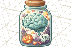Retro Sci Fi Halloween Clipart PNG Vintage Spooky Art Product Image 5