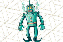 Retro Sci Fi Halloween Clipart PNG Vintage Spooky Art Product Image 2