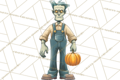 Retro Sci Fi Halloween Clipart PNG Vintage Spooky Art Product Image 3