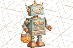 Retro Sci Fi Halloween Clipart PNG Vintage Spooky Art Product Image 2