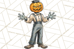 Retro Sci Fi Halloween Clipart PNG Vintage Spooky Art Product Image 4