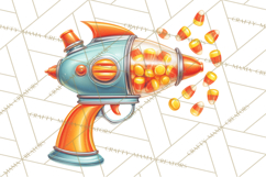 Retro Sci Fi Halloween Clipart PNG Vintage Spooky Art Product Image 5