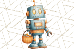 Retro Sci Fi Halloween Clipart PNG Vintage Spooky Art Product Image 3