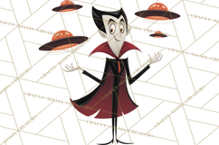 Retro Sci Fi Halloween Clipart PNG Vintage Spooky Art Product Image 4