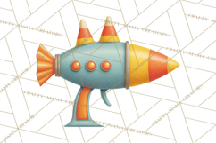 Retro Sci Fi Halloween Clipart PNG Vintage Spooky Art Product Image 5