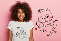 Valentine's day cute cupid cat SVG, PNG. Product Image 3