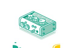 Audio Midi Interface. Isometric Outline Concept. Product Image 1
