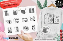 Audio Speaker Device In Different Models Clipart Set Product Image 1