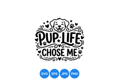 Cute Pup Life Dog Typography SVG Design Product Image 1