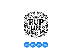 Pup Life Dog Lover SVG Clipart Design for Crafts Product Image 1