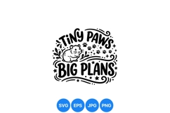 Hand Drawn Tiny Paws Cute Animal SVG Design Product Image 1